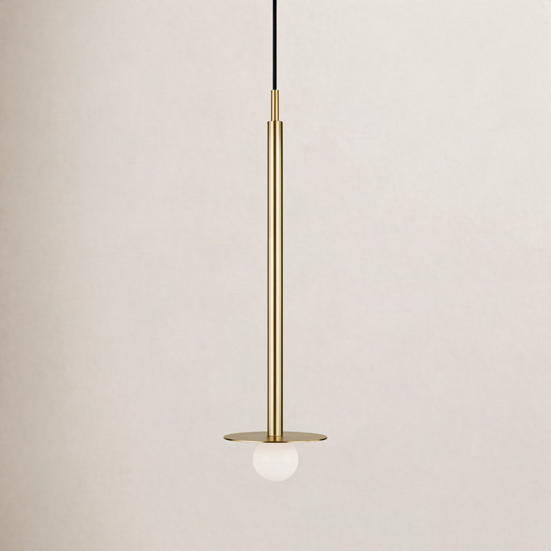 Allegra 1-Light Metal Pendant, 20" H x 8" W x 8" D, Polished Nickel