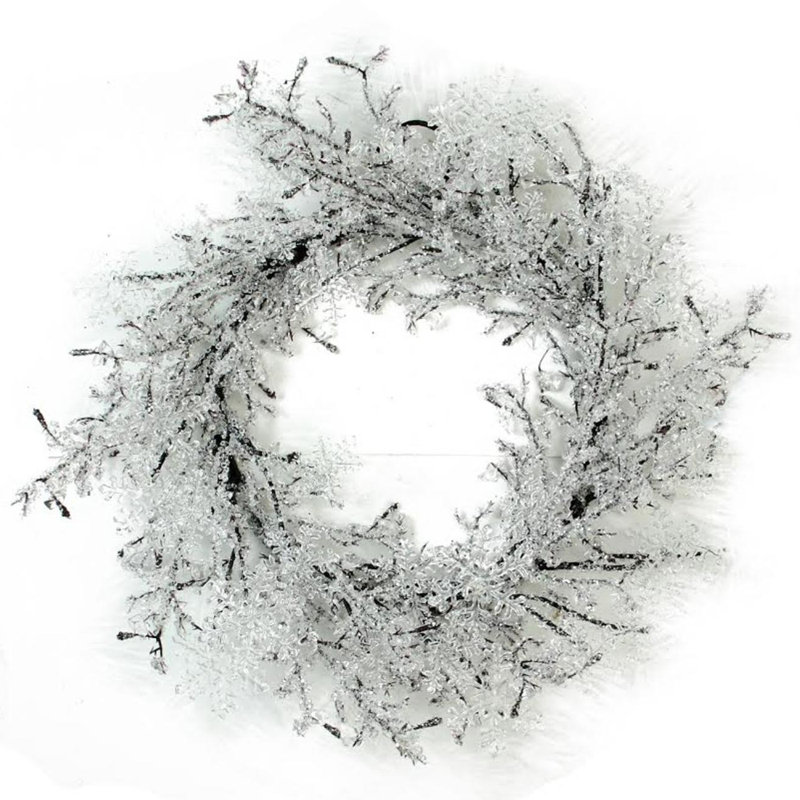 Couronne de Noël artificielle transparente 22 pouces - non éclairée