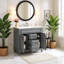 Meuble-lavabo sur pied 36 po avec lavabo supérieur, meuble-lavabo simple moderne avec 2 portes à fermeture douce et 2 tiroirs-1836082060