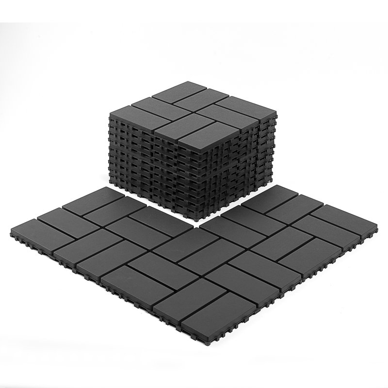 Carreaux de terrasse en plastique emboîtables, Gris