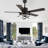 Eustolio 52'' DIY Shade Reversible Caged Ceiling Fan with Dimmable LED Light and Remote-1423393915