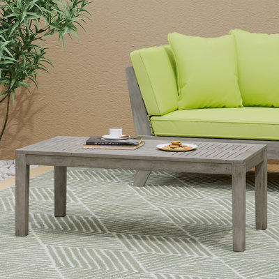 Searl Aluminum Outdoor Patio Coffee Table Modern Rectangle End Table