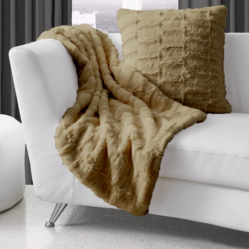 Monroe Reversible Throw Pillow, Linen