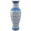 36" Floral Blue & White Porcelain Tung Chi Vase-544850444