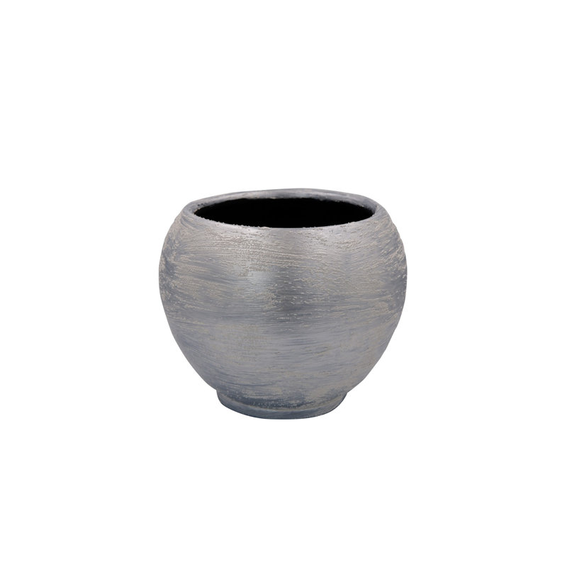Lightweight Decorative Pot, Small, Grey Terracotta & Concrete, 5.9 x 5.9 inches | Eco-Friendly Organic Paint | Perfect for Indoor & Outdoor Plants, Stylish Addition to Home Décor, Durable Design