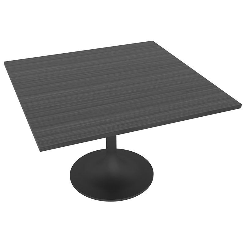Table de conférence carrée avec base tulipe en métal, L 42 po x l 42 po, Brouillard gris