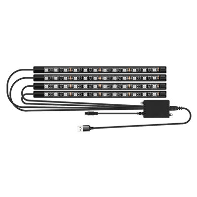 Automotive lighting strip Interior Car LED Strip Lights,  4PCS Remote Control Car LED Lights, Multicolor Music Sync Under Dash LED Lights For Car Interior (USB)