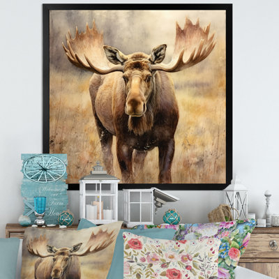 «Moose Serenity I - Moose», reproduction sur toile encadrée