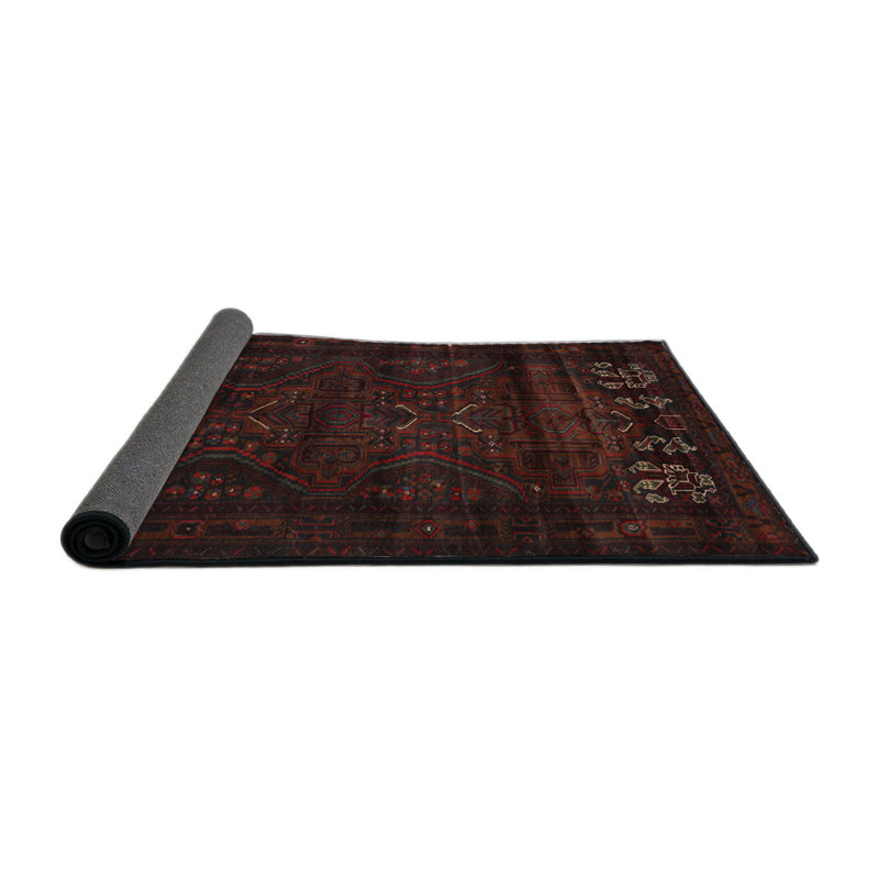 Tapis oriental rouge / bleu / vert, Carré 8 pi