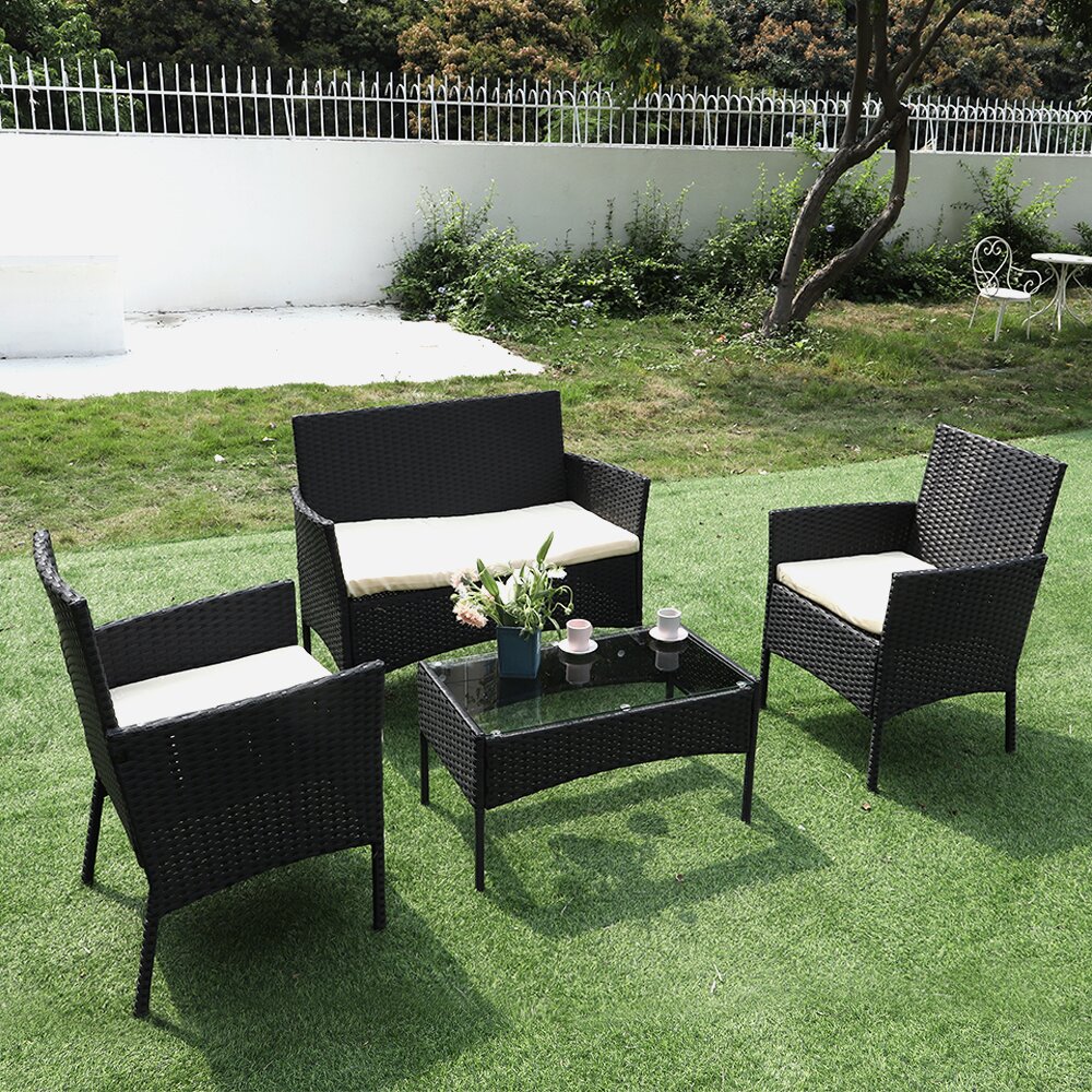 4-Sitzer Lounge-Set Anestassia aus Polyrattan