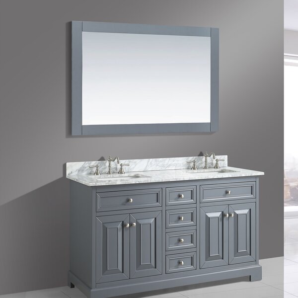 Lark Manor Defoe 60'' Double Bathroom Vanity with Marble Top with ...