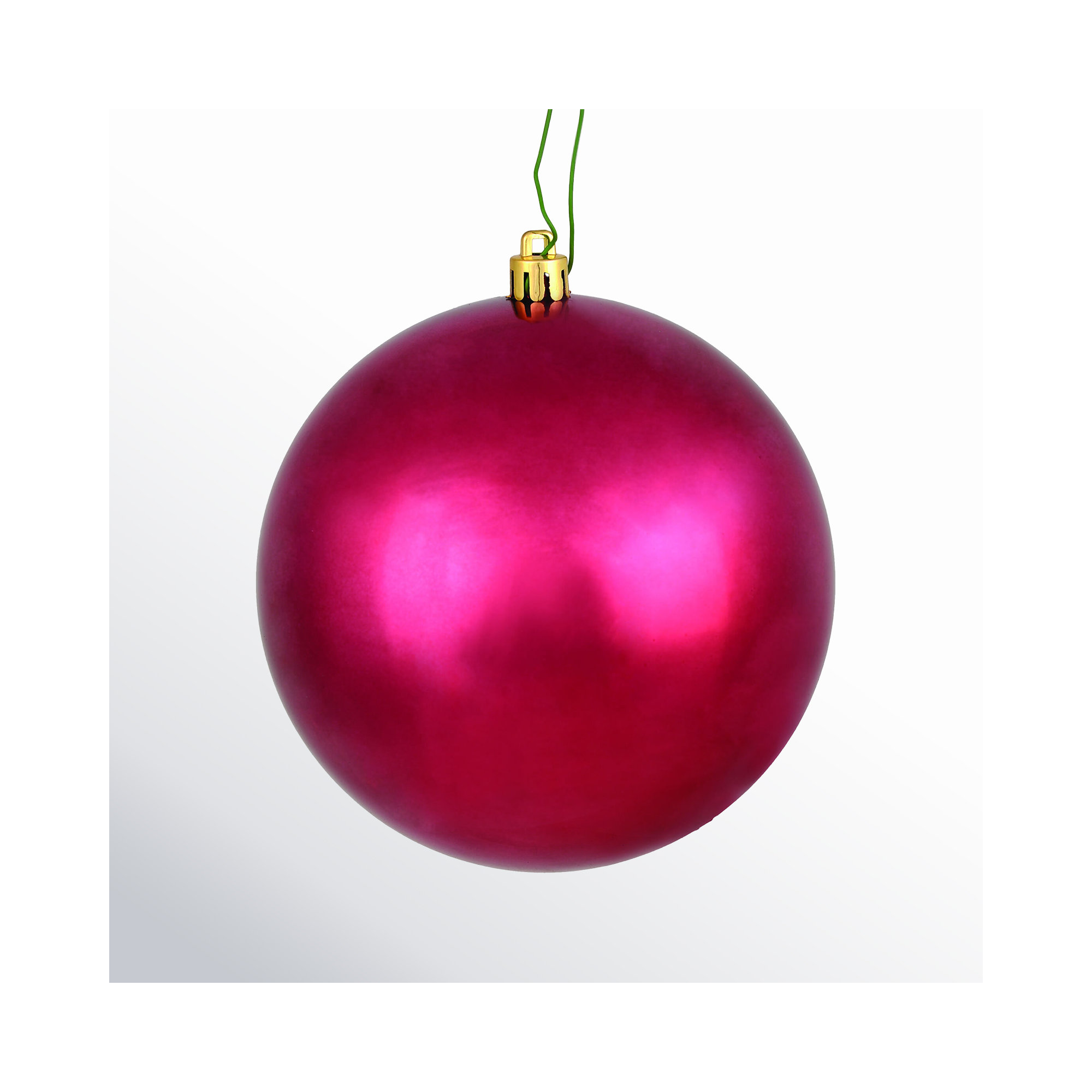 Holiday Décor Ball Ornament, Berry Red Shiny, 4" H x 4" W x 4" D