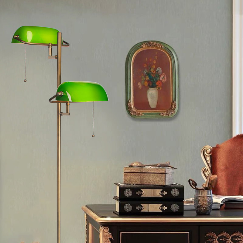  Lampe sur pied Green Glass Bankers