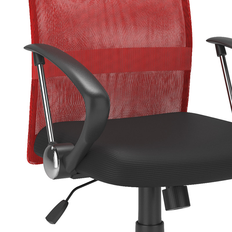 Chaise de travail pivotante en filet Hubbert, Rouge