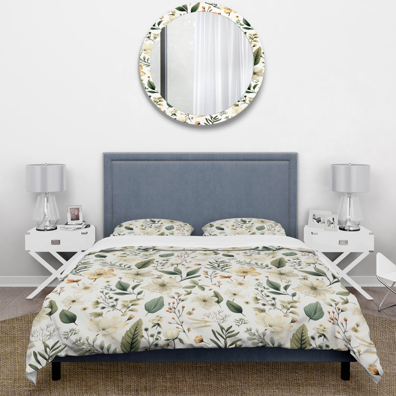 Ensemble de housse de couette Botanical Neutrals Boho, Housse de couette pour très grand lit et 2 très