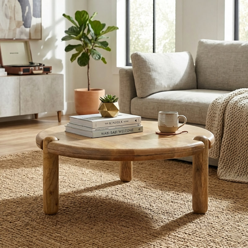 Sitkin Scandi Coffee Table Small, 32cm H x 80cm L x 80cm W