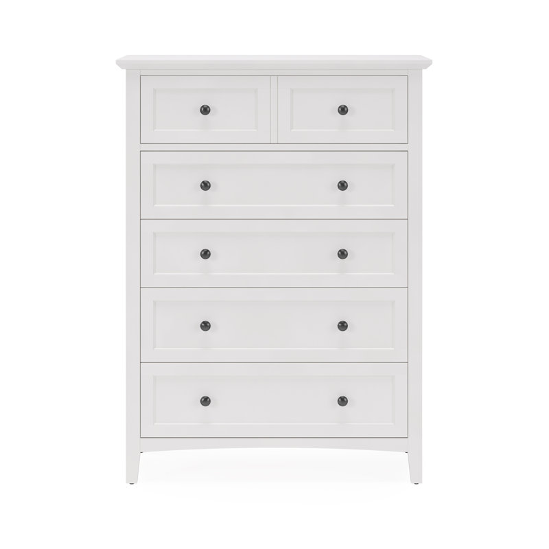Commode 5 tiroirs Renee, Blanc