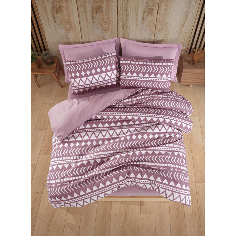 Elegant Super King Quilt Cover Set, Lilac, 102.4 x 86.6 inches | 65% Cotton / 35% Polyester, 120 Thread Count | Includes 2 Envelope Pillowcases (19.7 x 31.5 inches) | Machine Washable, Stylish & Comfortable Bedding