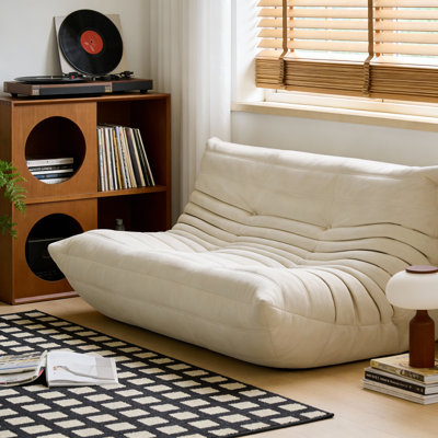 Lazy Floor Sofa Chair - Premium Foam Fireside Lounge, Compressible Bean Bag Style Meditation Chair For Living Room