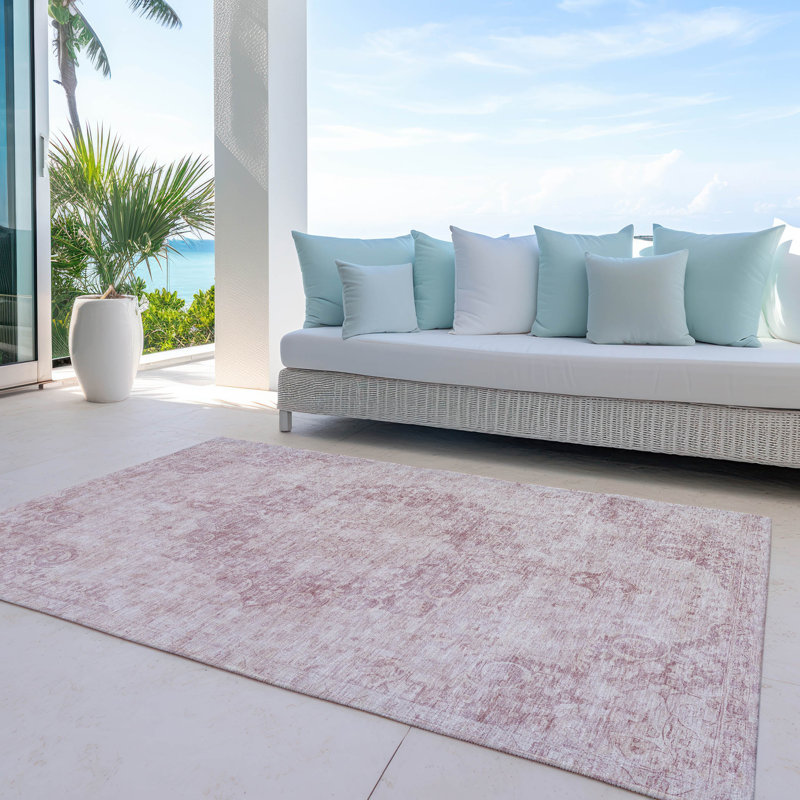 Tapis intérieur / extérieur rose Arienne , 10 pi x 14 pi