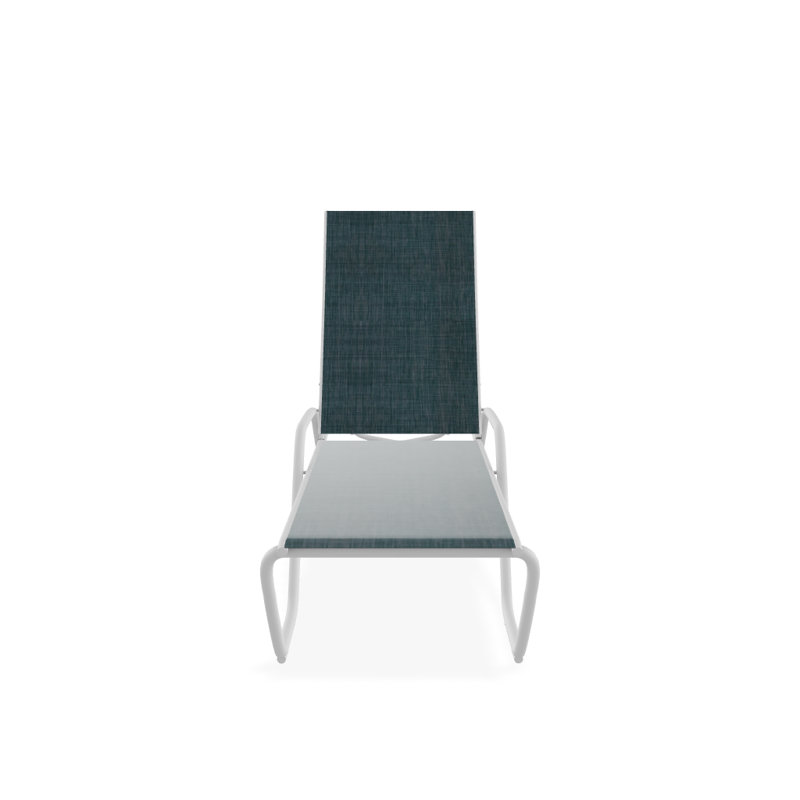 Outdoor Rust-Resistant Metal Chaise Lounge, Textured White, Boulder