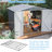 8 X 6 FT Outdoor Waterproof Garden Tool Storage Sheds With Metal Foundation With Floor Frame, Tool Shed With Lockable Hinged Doors & Air Vents, Storage House Waterproof For Backyard, Lawn, Gray-123375761-123375754