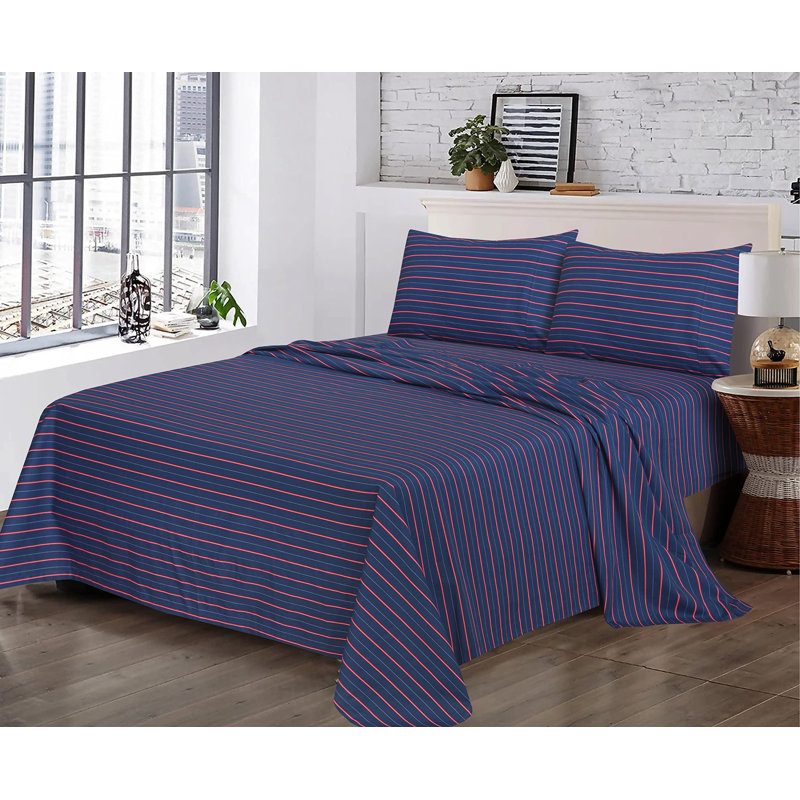 100% Cotton Sheets Sets Soft Crispy Percale Cooling Sheets 16 Inch Deep Pocket Bed Sheets, King Sheet Set with 2 Pillowcase