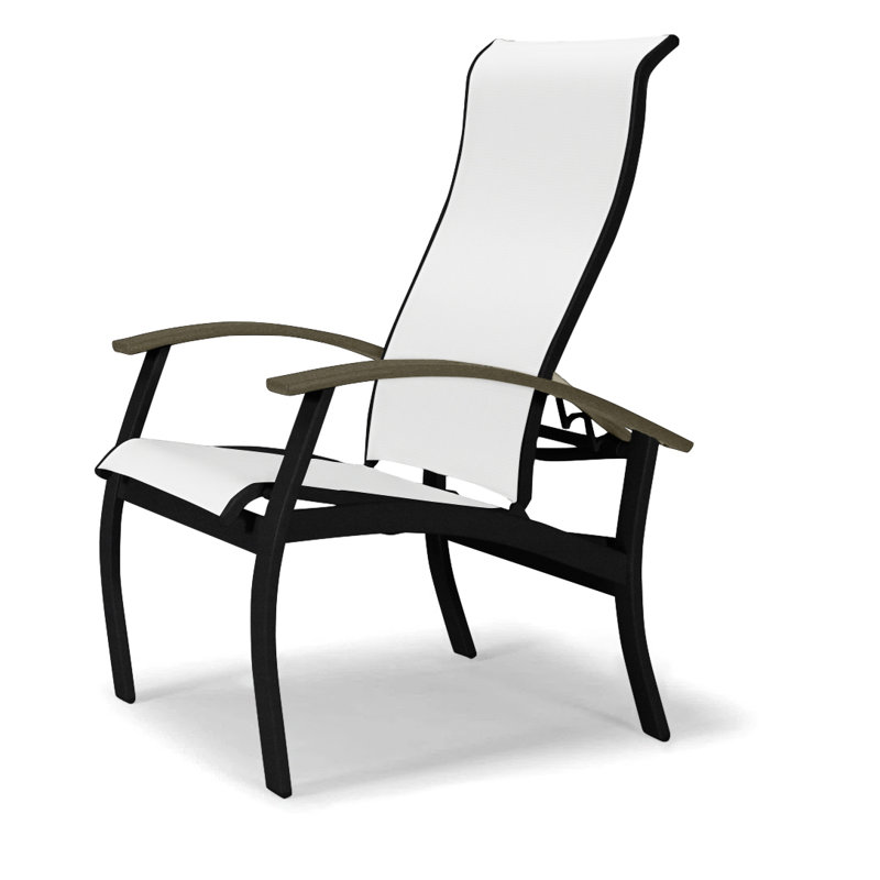 Chaise de patio Askar, Beachwood, Blanc 6D Sunbrella®, Noir texturé
