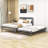 Full Size Wooden Platform Bed with Trundle-137102187