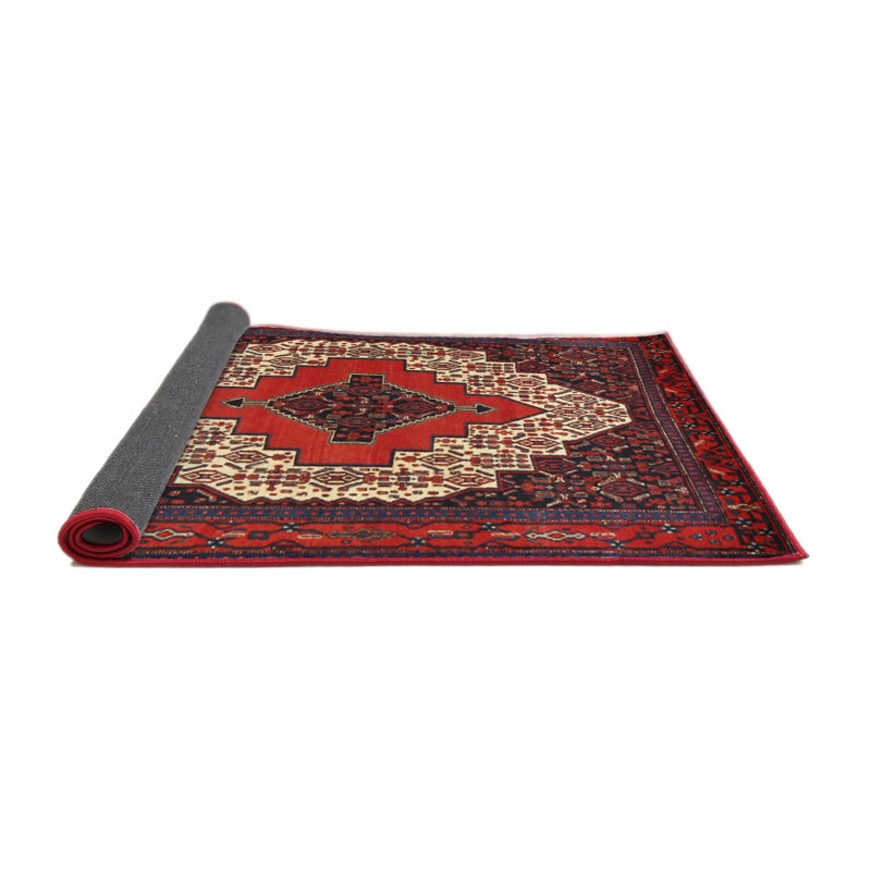 Tapis oriental rouge / crème, Rond 6 pi