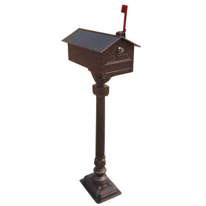 20 in x 58 in Aluminum Post Mounted Mailbox
