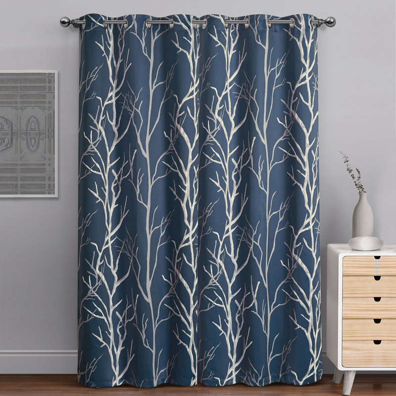 Rideau occultant Royaume Branch, Bleu, L 40 po x L 95 po