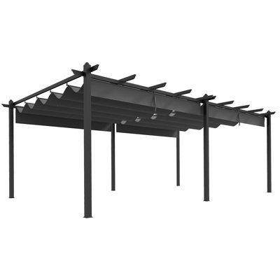 20 Ft. W x 12 Ft. D Metal Pergola with Canopy