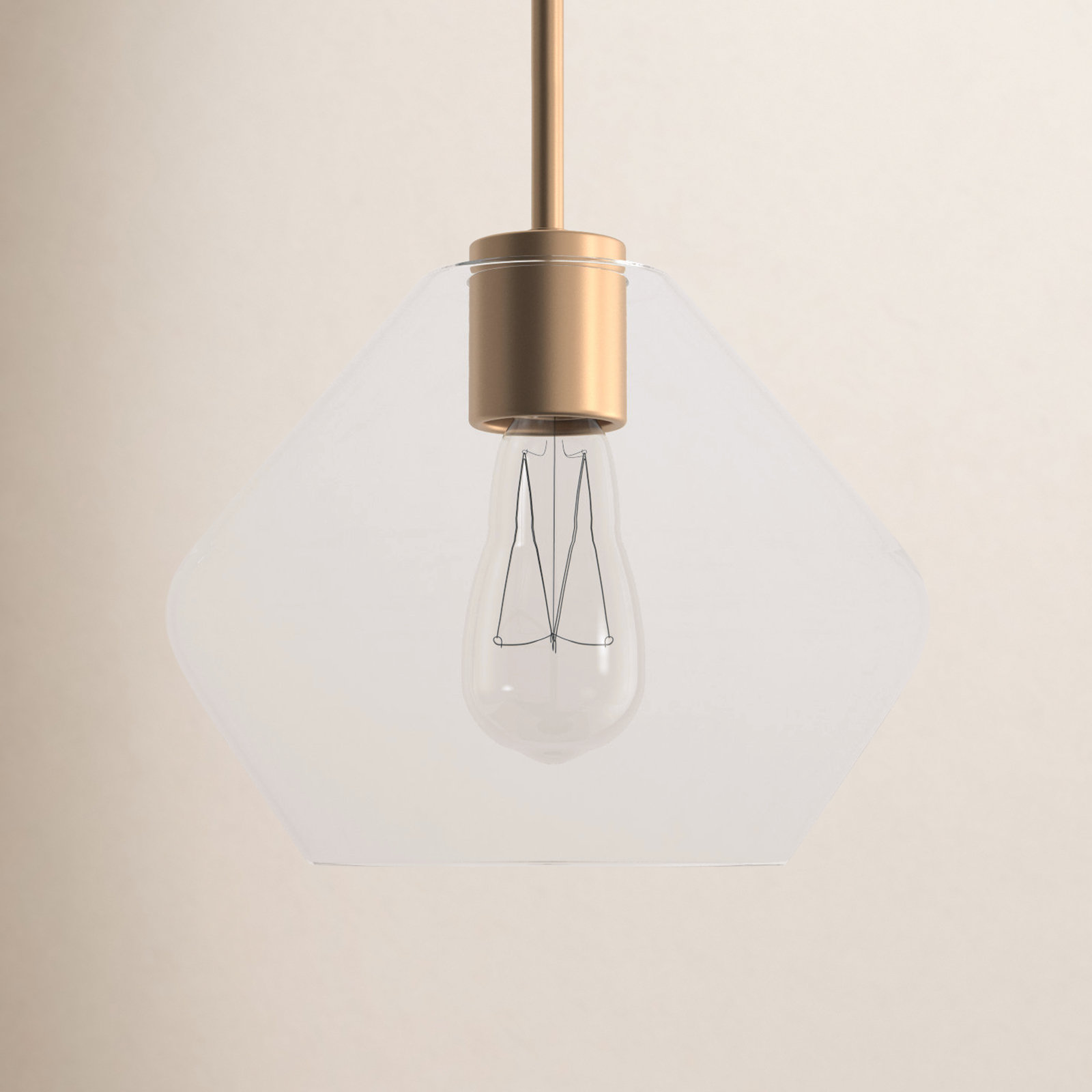 Rooks Dimmable Single Light Pendant, Gold