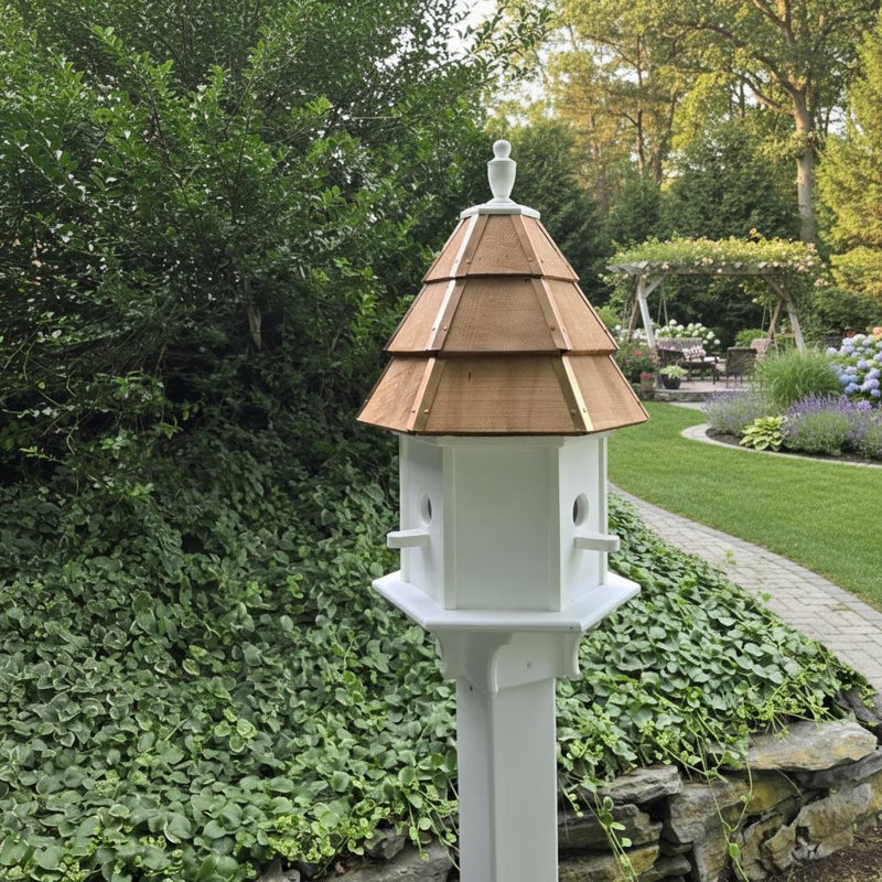Maison d'oiseaux sur le toit en cèdre Amish, 3 compartiments gigognes