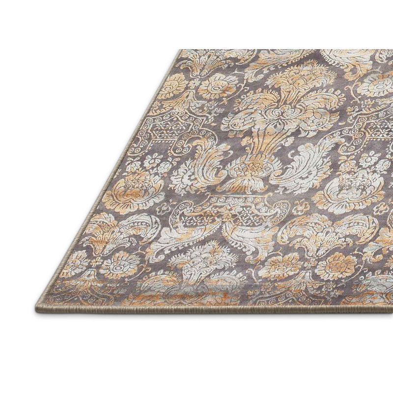 Tapis gris/brun/noir contemporain, Rectangle 7 pi x 9 pi