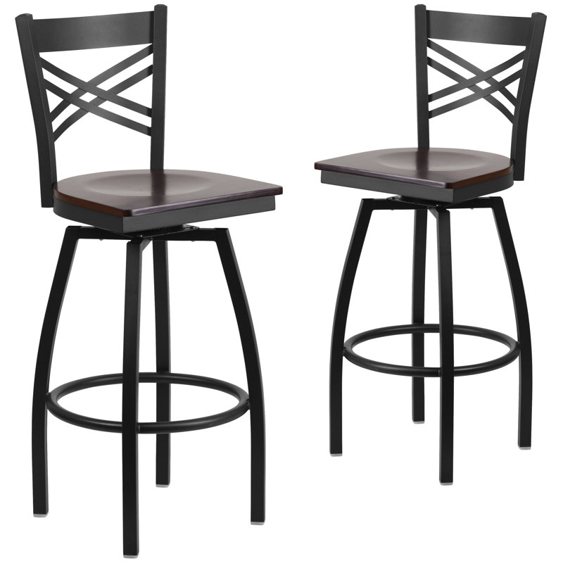 Tabouret de bar Cammie, Noyer, 2
