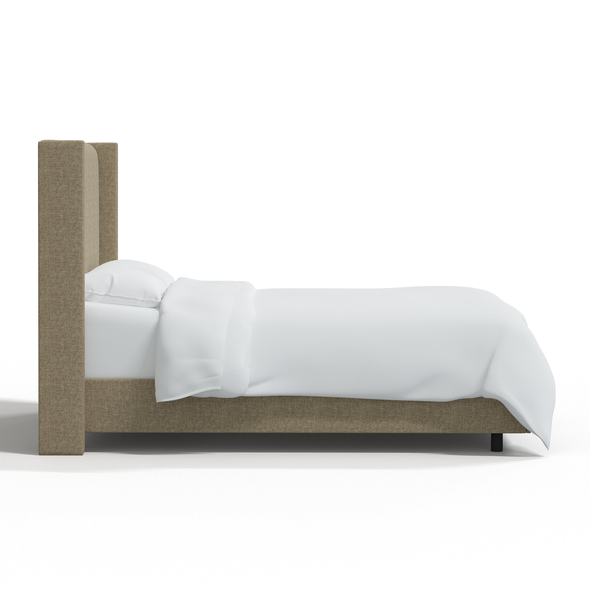 Hanson Upholstered Wingback Bed, California King, Zuma Natural Textured Linen