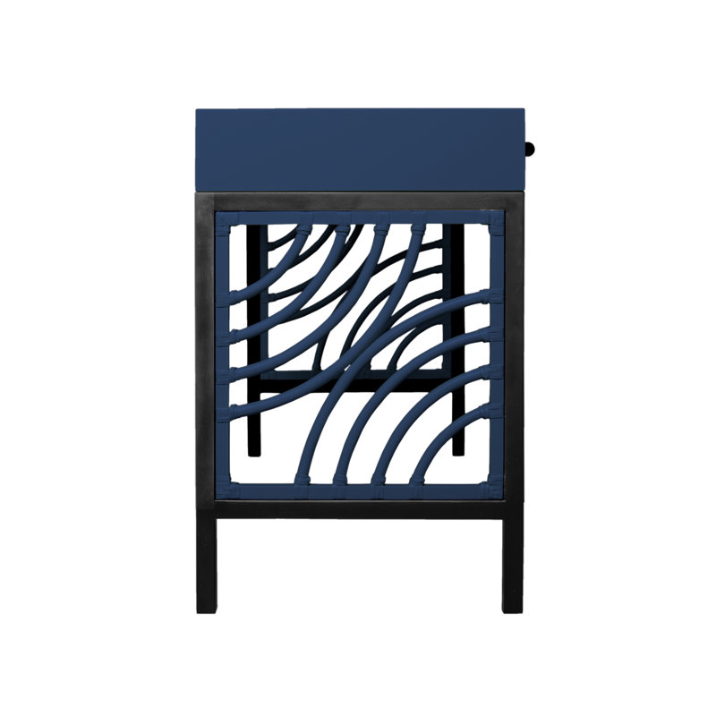 Swirl Writing Desk, Navy Blue