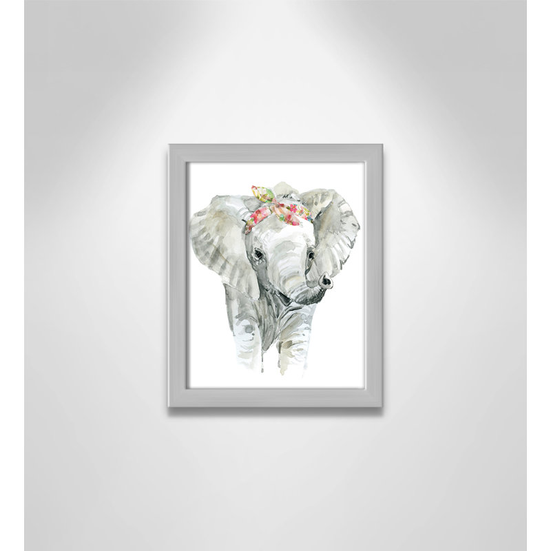 «Savannah Elephant», art encadré, H 10 po x l 8 po x P 1,18 po, Cadre argenté