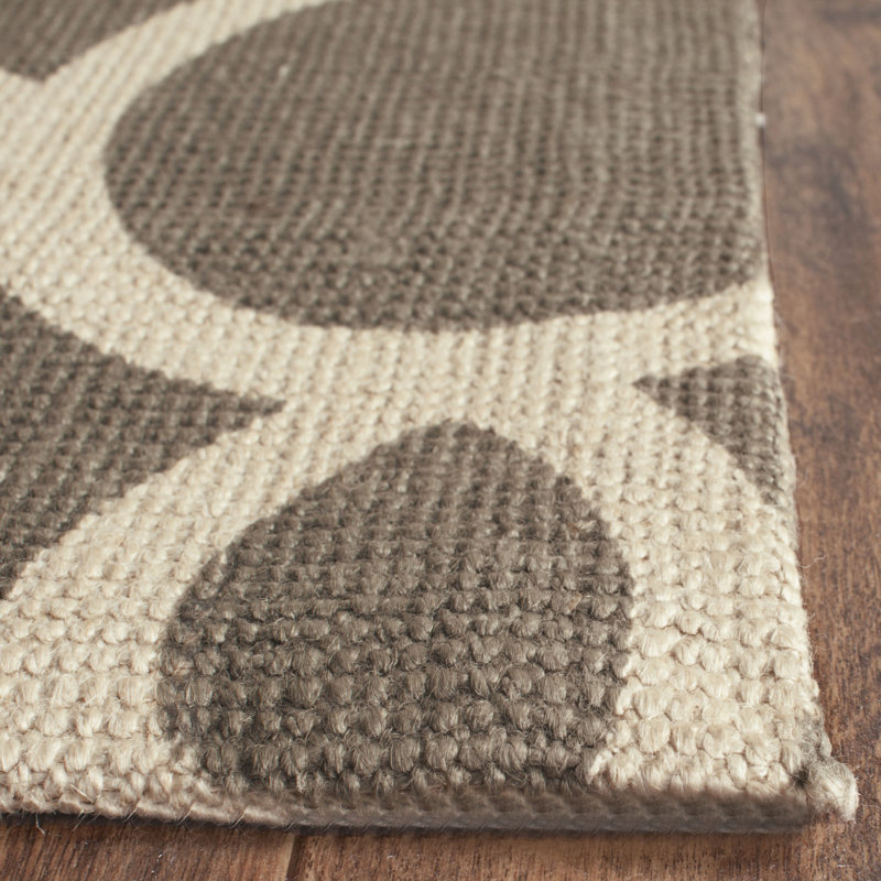 Cedar Brook Hand Loomed Jute Geometric Rug, Round 6'