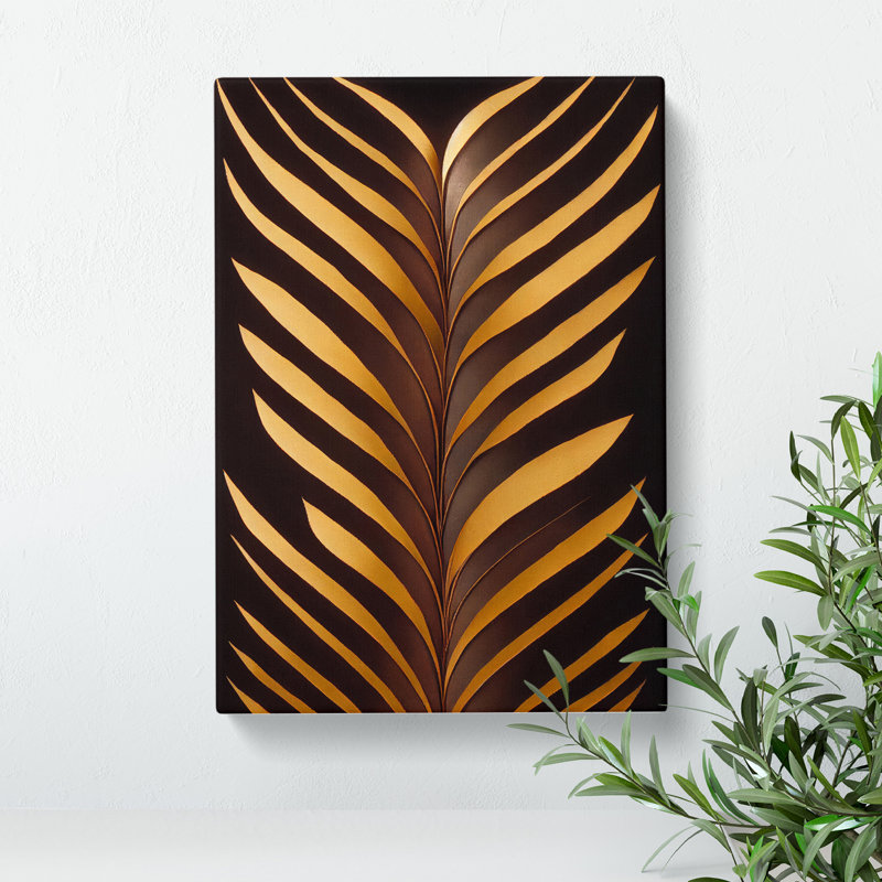 Golden Feather - Wrapped Canvas Print, 50cm H x 35cm W x 3cm D