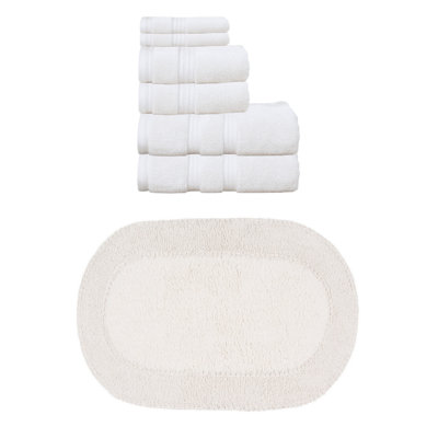 Brunk Collection 100% Soft Cotton Bath Towel Set & Bath Rug