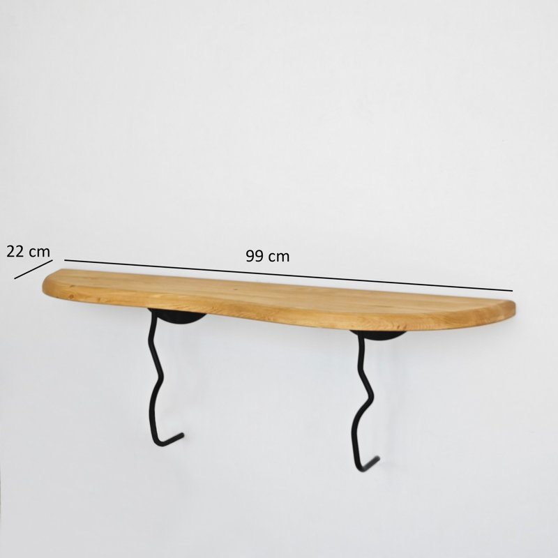 Locelso Wood Floating Shelf, 22cm H x 99cm W x 22cm D, Natural/Black