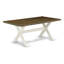 Table de salle à manger X-Style - plateau de table rectangulaire avec pieds élégants, lin brossé blanc-851934124-851934123-851934122