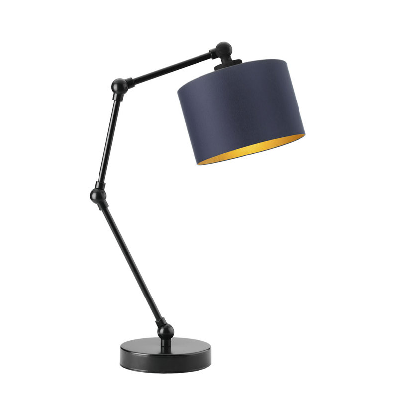 Asmara Adjustable Metal Desk Lamp, Navy Blue, Black