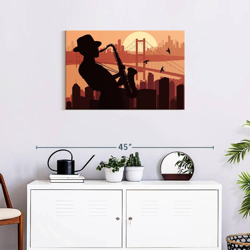 Abarca Sax Player Silhouette, 20" H x 30" W