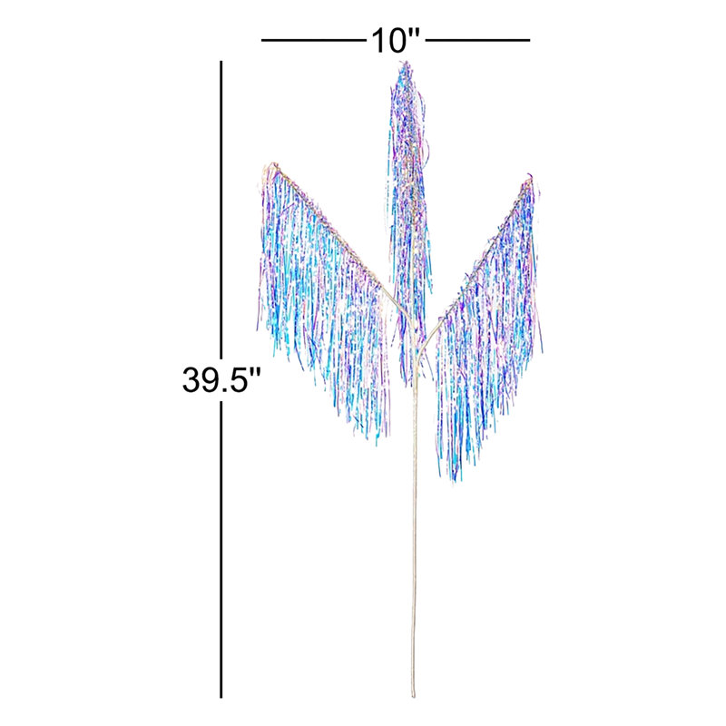 36" Tinsel Icicle 3-Tip Spray 3/Pack, White