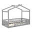 Structure de lit en bois avec clôture-1457319810
