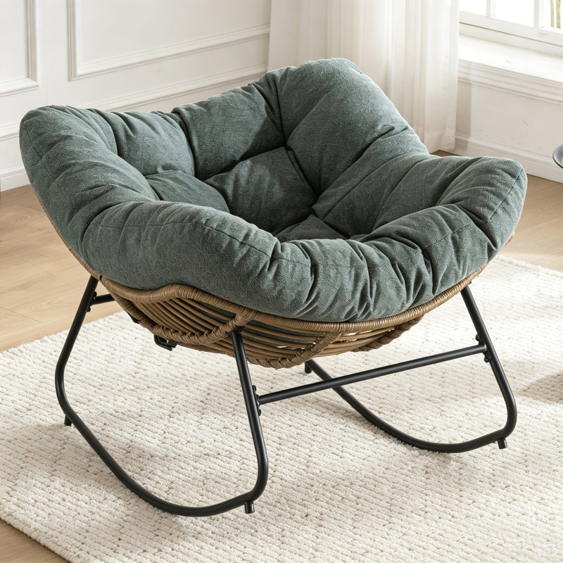 Steel Rocking Chair, Green